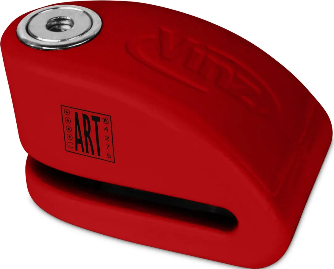 VINZ Pico Schijfremslot met Alarm BIS750-Red - Rood