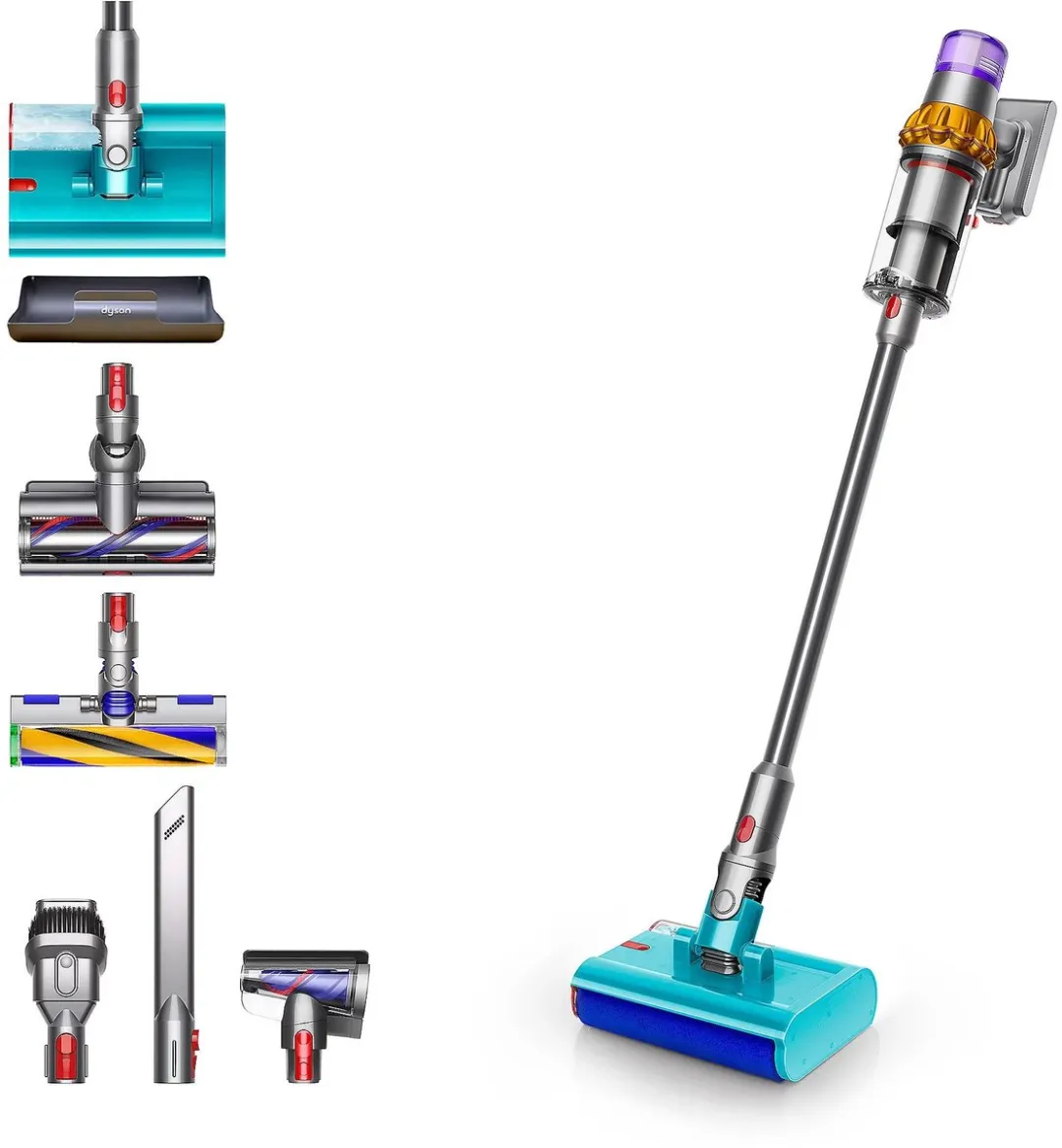 Dyson V15s Detect Submarine - Steelstofzuiger met dweilfunctie- Nikkel/Geel - 230 Air Watts