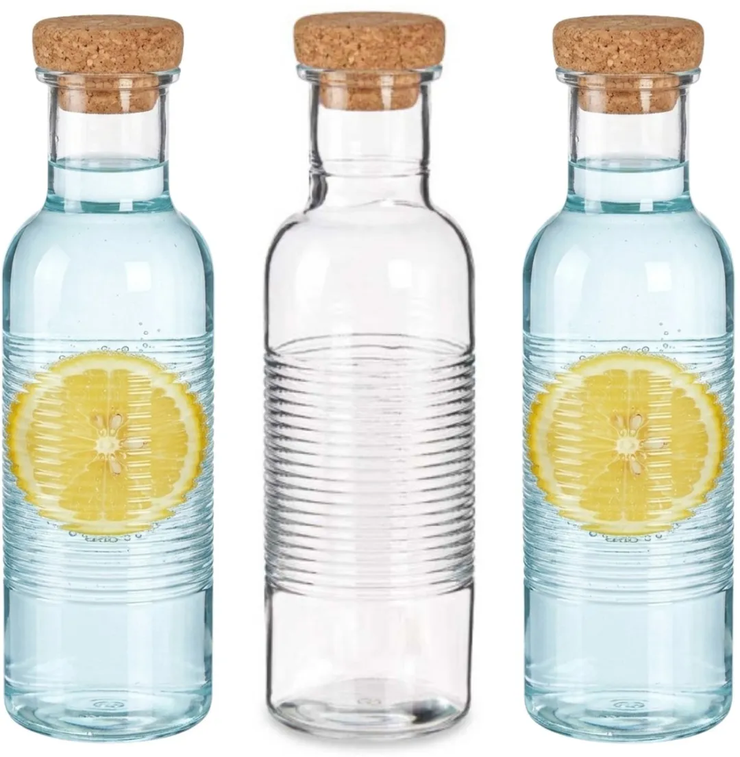Pasabahce Waterfles met kurken dop 1070ml
