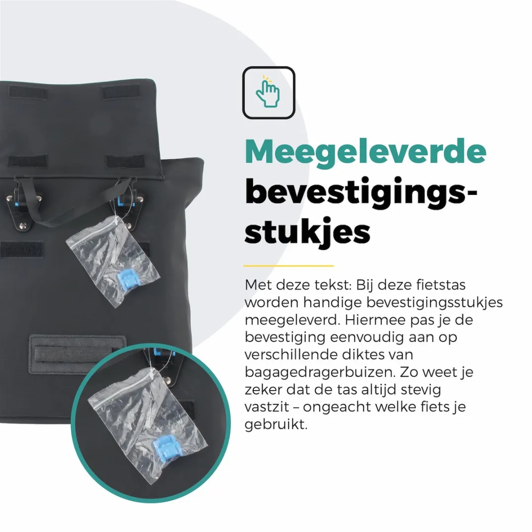 Voltano E-bike City Shopper Enkele Fietstas 22L - Zwart