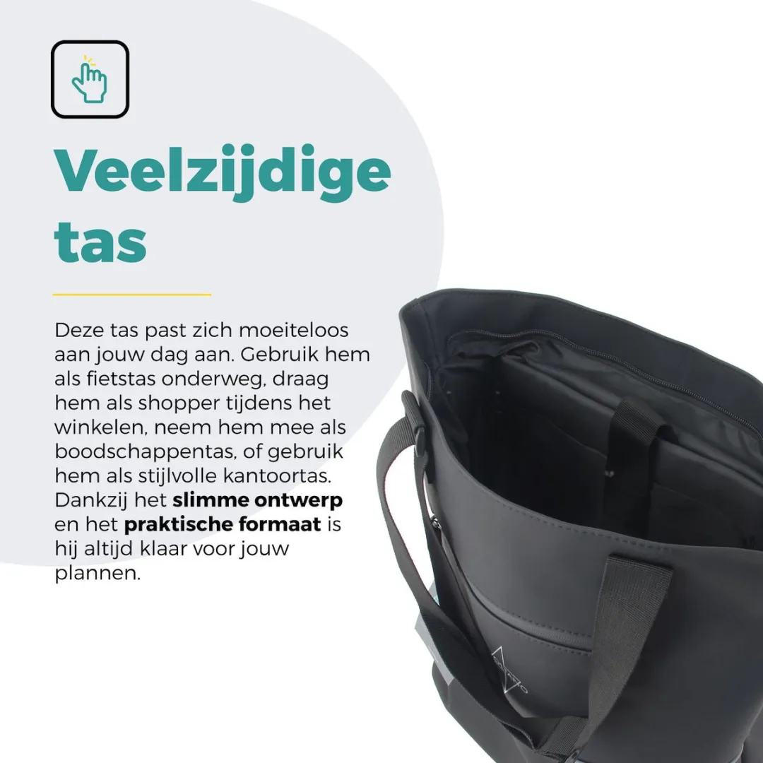 Voltano E-bike City Shopper Enkele Fietstas 22L - Zwart