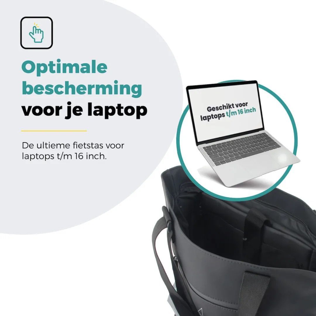 Voltano E-bike City Shopper Enkele Fietstas 22L - Zwart