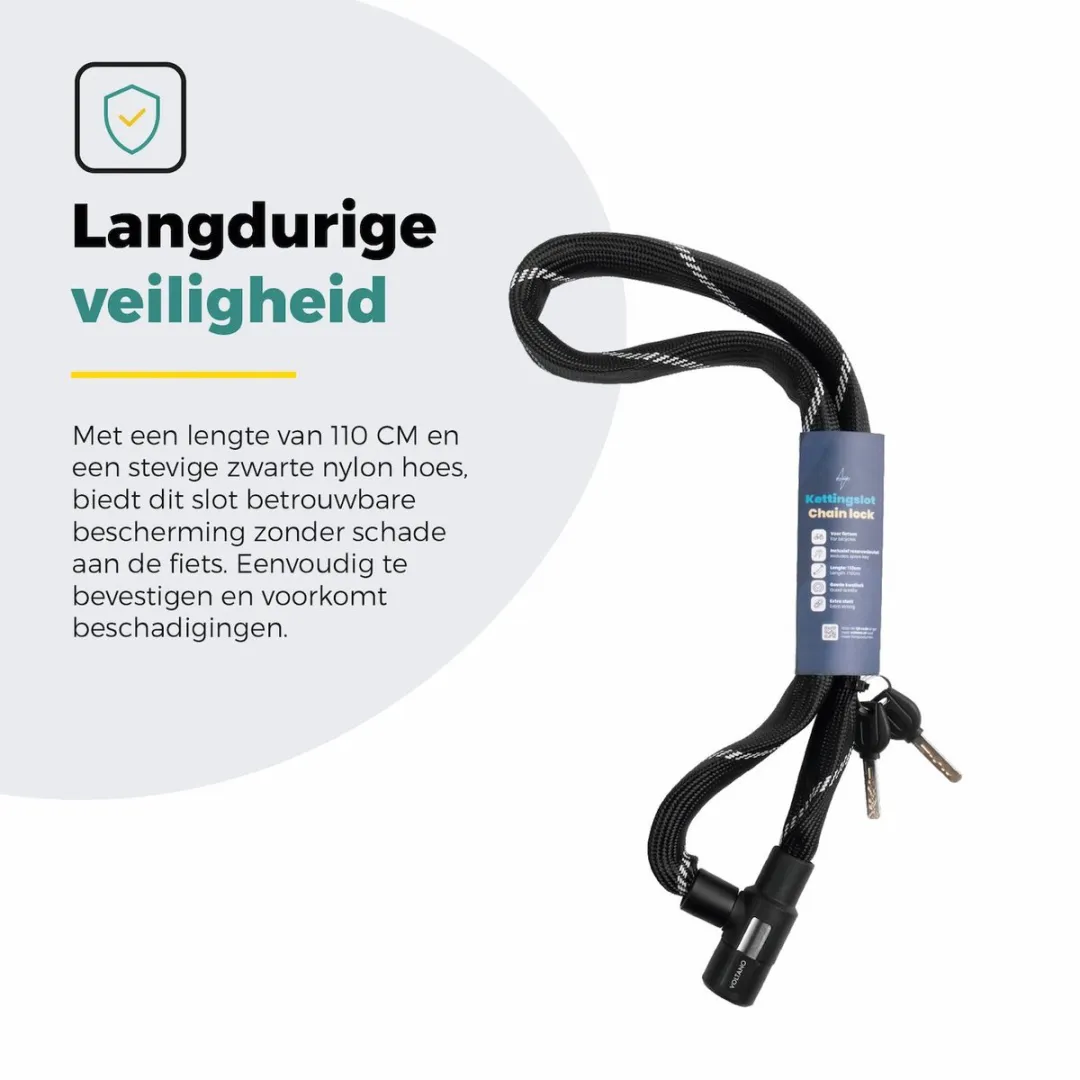 Voltano City Kettingslot 110cm - 6mm - Zwart