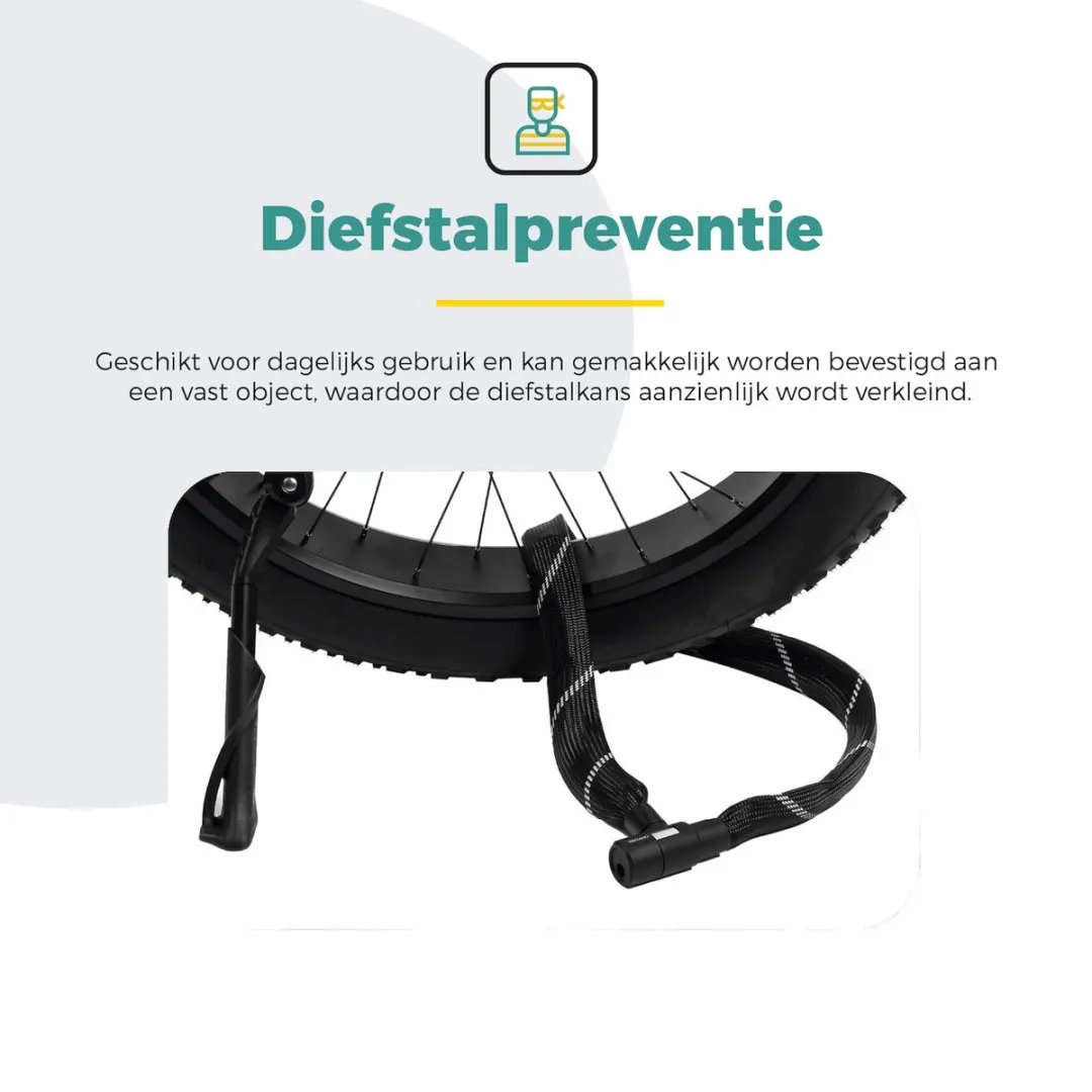 Voltano City Kettingslot 110cm - 6mm - Zwart
