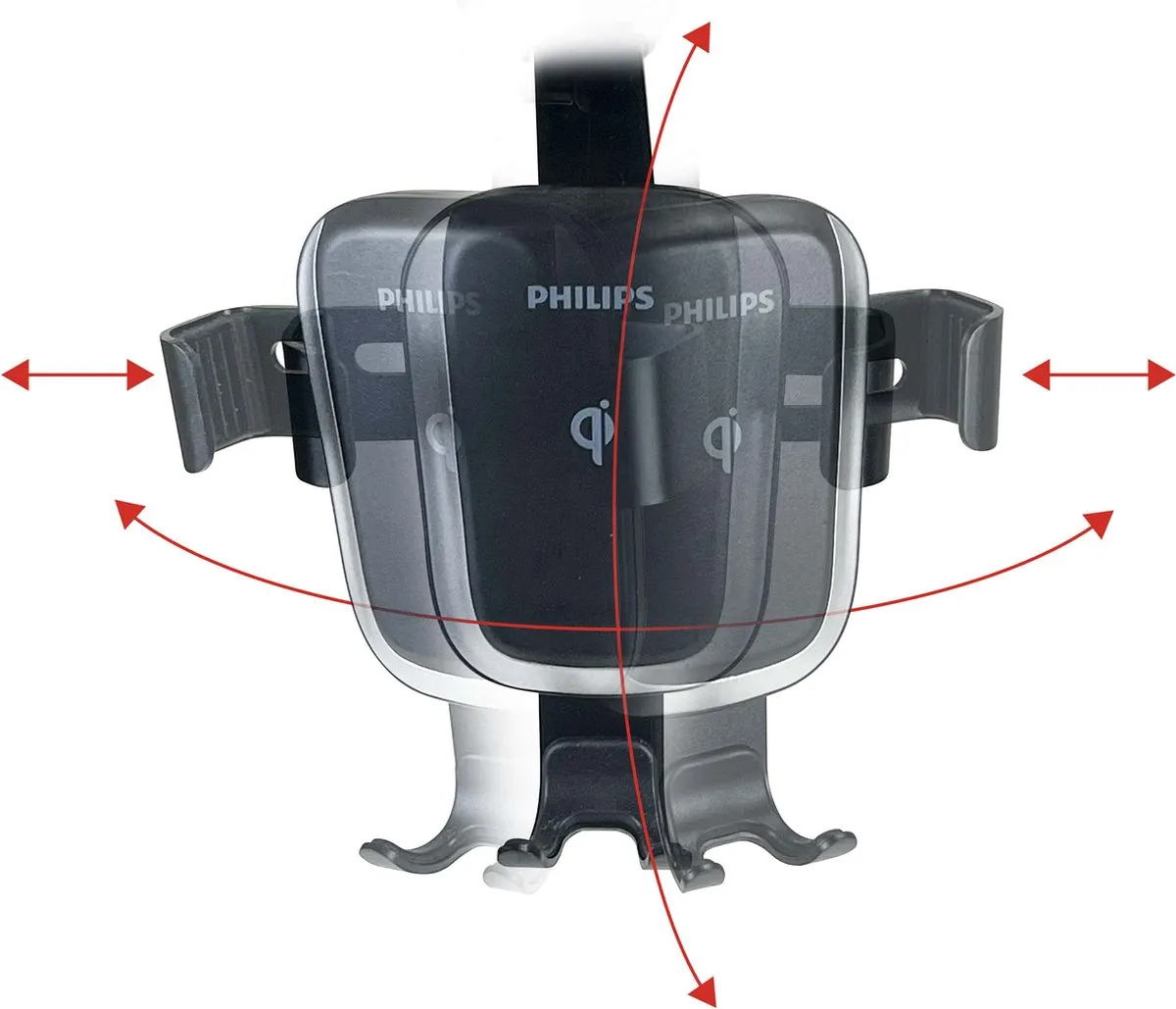 Philips DLK3532Q/00 Telefoonhouder Auto - Draadloos opladen - Zuignap - Zwart - afbeelding 3 van 6