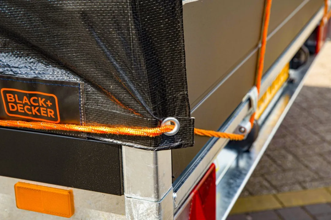BLACK+DECKER Dekzeil voor aanhangwagen 3x4m - Zwart - afbeelding 6 van 6