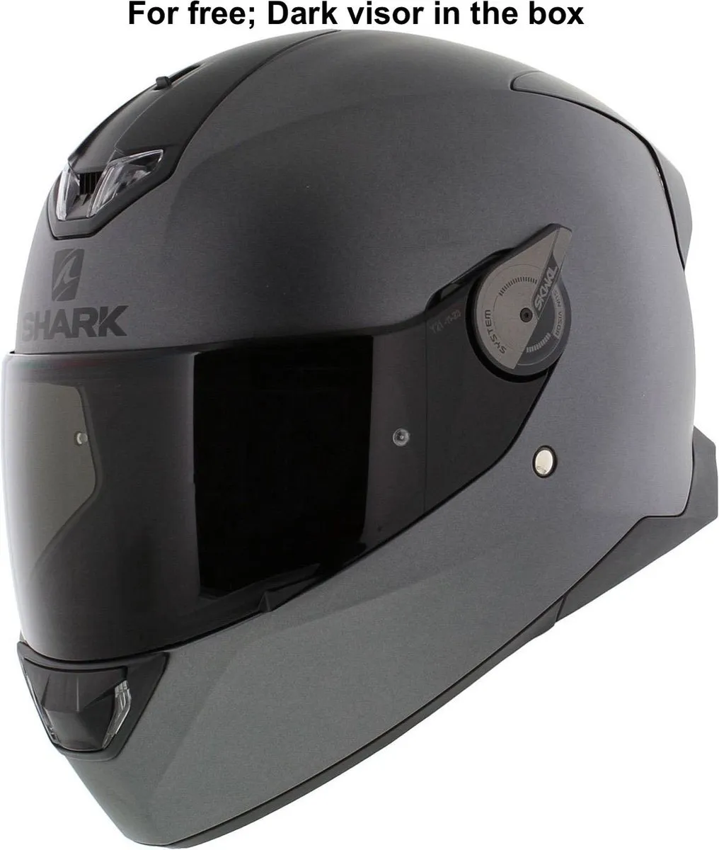 Shark Skwal 2.2 Blank Integraalhelm - Mat Antraciet - Maat XS