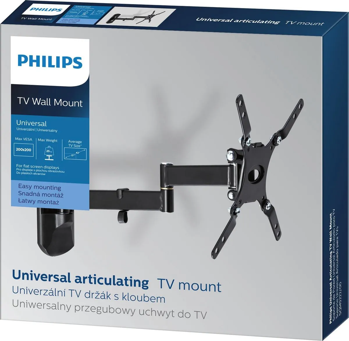 Philips SQM9222 Universele TV Muurbeugel - Kantelbaar 42" - Zwart