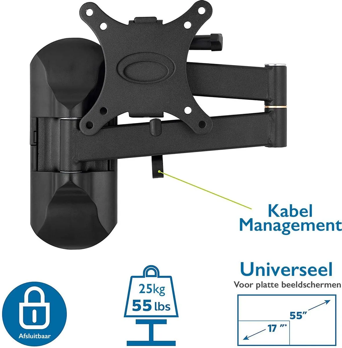 Philips SQM9222 Universele TV Muurbeugel - Kantelbaar 42" - Zwart
