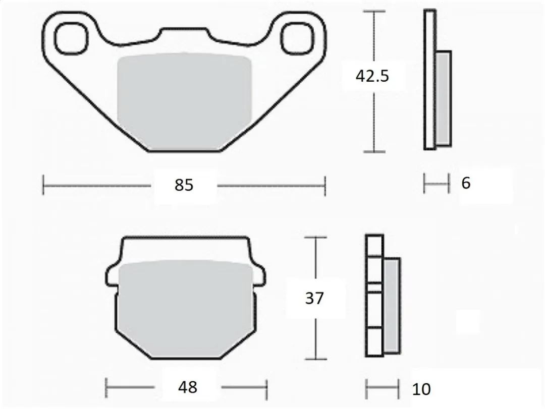 Yamaha YFM300 Grizzly 2012-2013 Remblokken - AVD/AVG - Zwart