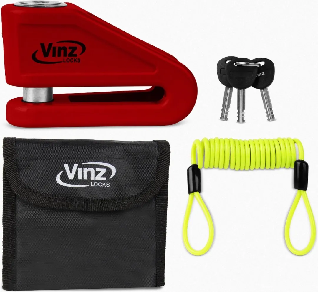 VINZ Baretti ART 4 Schijfremslot - Rood