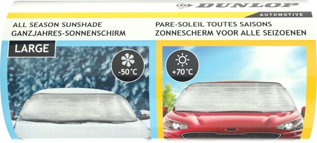 Dunlop 2-in-1 Auto Zonnescherm & Vriesdeken 99x190cm - Zilver