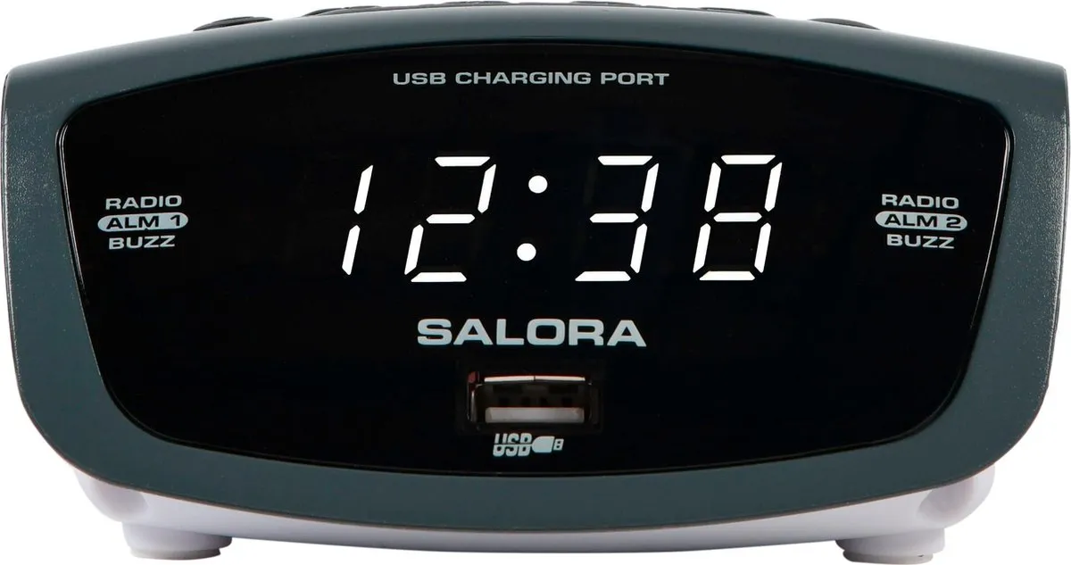 Salora CR627USB Digitale Wekker - 2 Wektijden - afbeelding 2 van 6