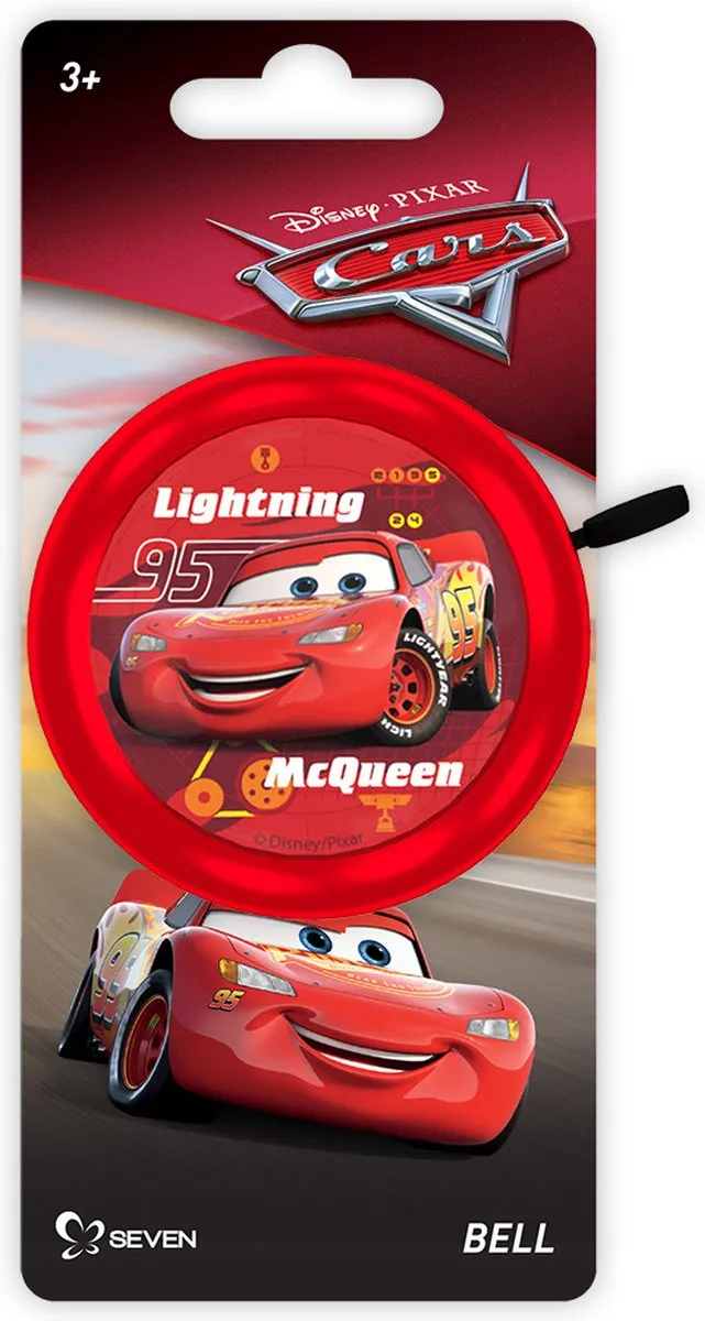 Disney Cars Fietsbel 55mm - Staal - Rood/Zwart