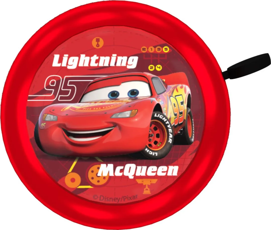 Disney Cars Fietsbel 55mm - Staal - Rood/Zwart