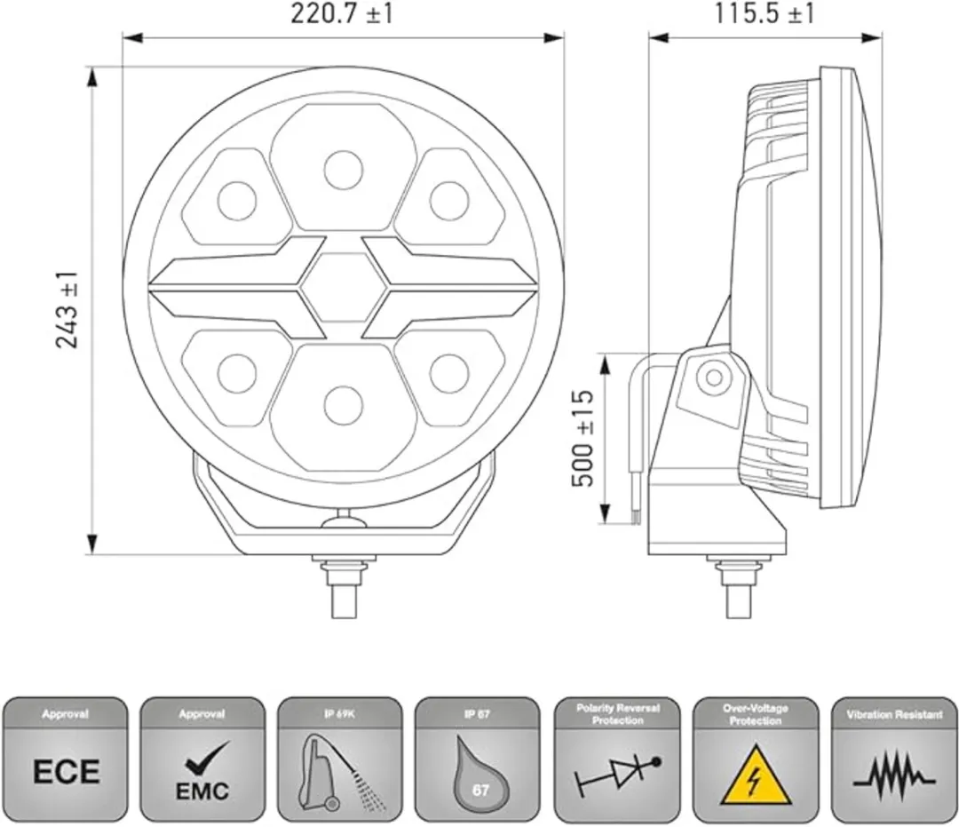 Hella Blade 9" LED Verstraler Positielicht - Wit/Oranje