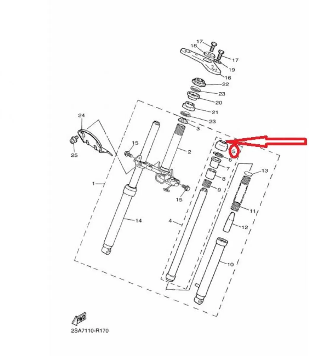 Yamaha PW 50 S Cache Poussière Tube Fourche 2E9-23144-01 - Zwart