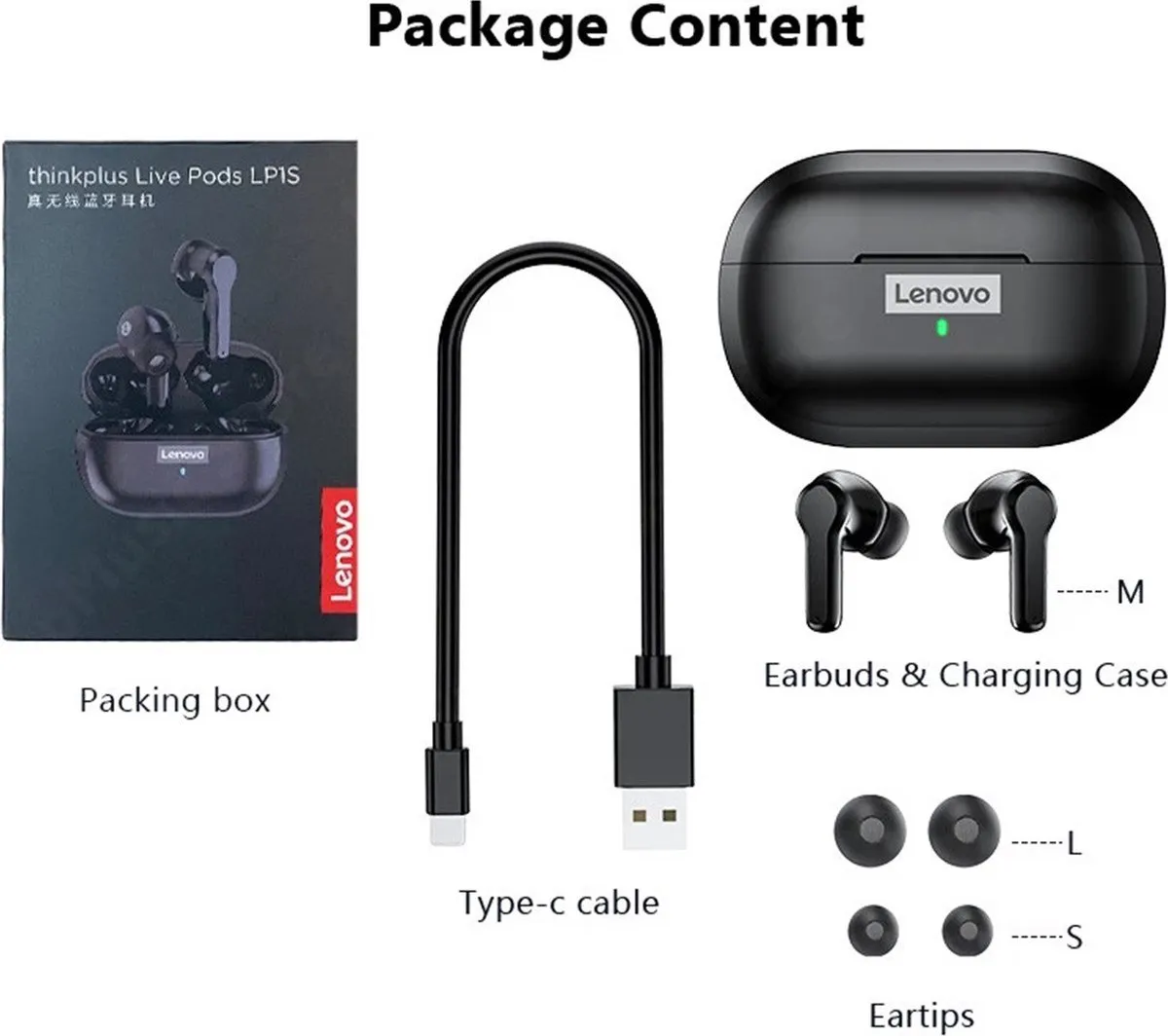 Lenovo Thinkplus LP1S Live Pods - Wit - afbeelding 6 van 6