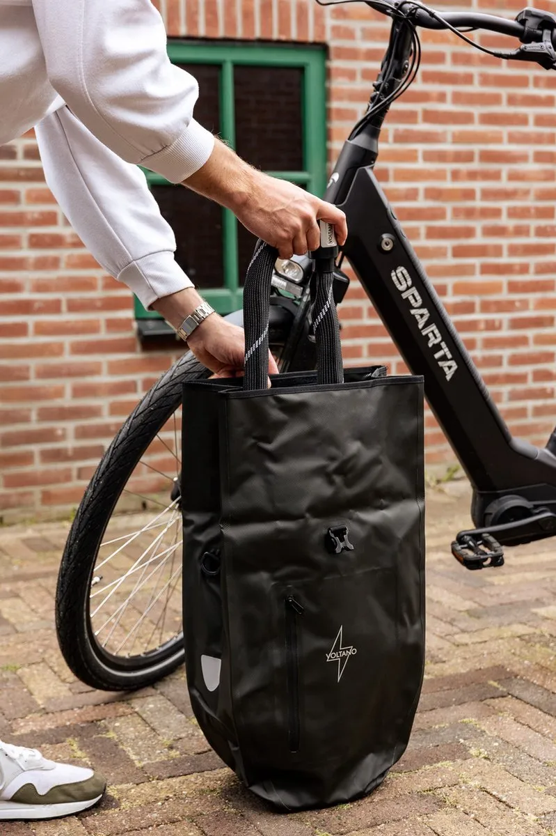 Voltano Luxe Fietstas 28L - Enkele Pakaftas - Zwart