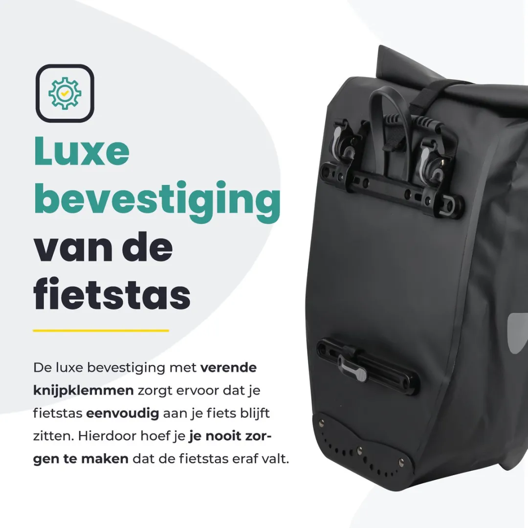 Voltano Luxe Fietstas 28L - Enkele Pakaftas - Zwart