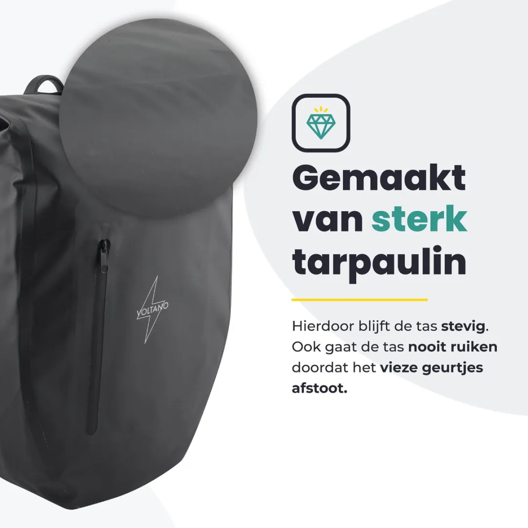 Voltano Luxe Fietstas 28L - Enkele Pakaftas - Zwart
