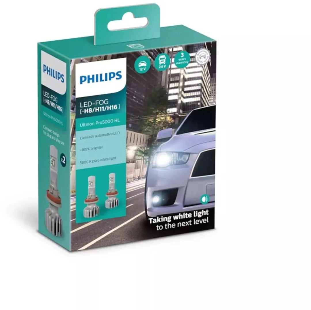 Philips Ultinon Pro5000 H8 H11 H16 LED Koplampen - 5800K - 2 Stuks
