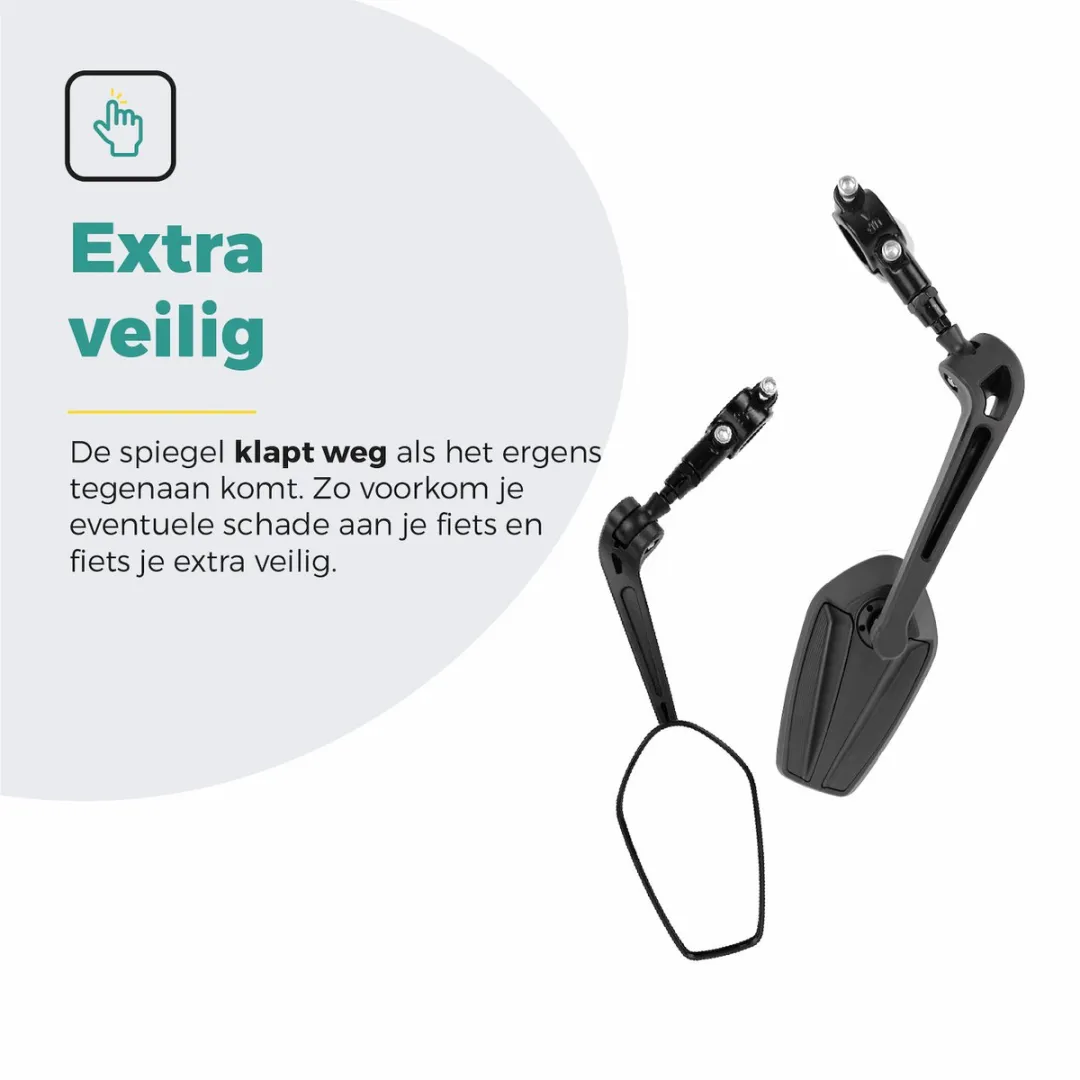 Voltano E-bike Clearly Links Fietsspiegel - Zwart - afbeelding 6 van 6