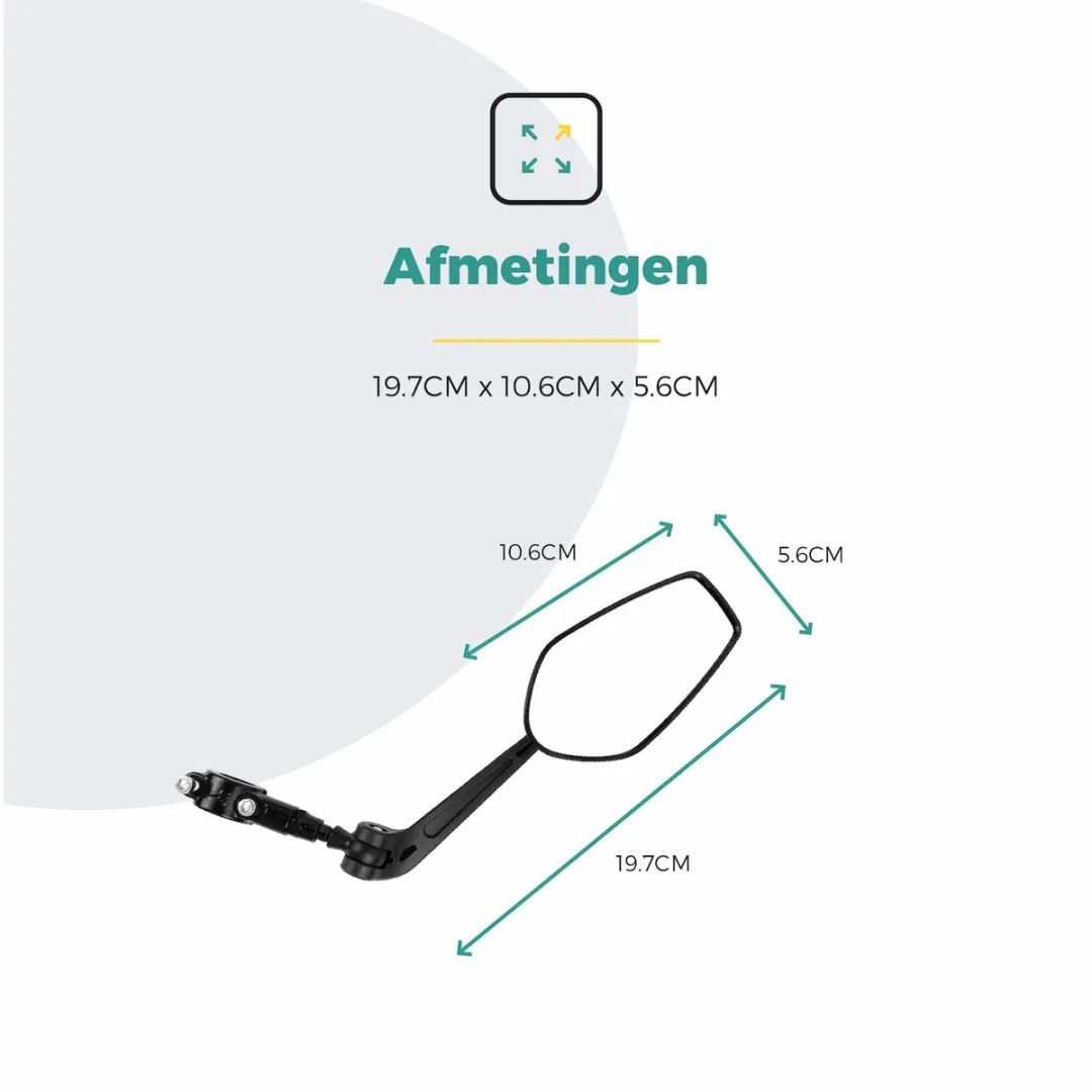 Voltano E-bike Clearly Links Fietsspiegel - Zwart