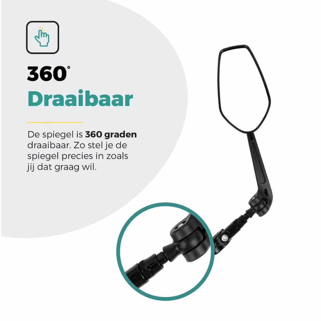 Voltano E-bike Clearly Links Fietsspiegel - Zwart