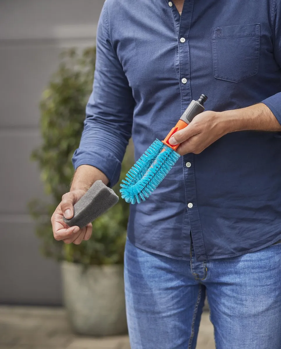Gardena Cleansystem Wasset Fiets - 3 Stuks - Grijs/Oranje/Turquoise