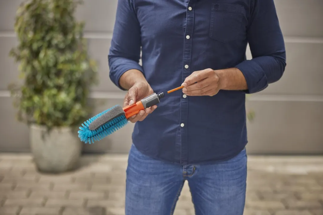 Gardena Cleansystem Wasset Fiets - 3 Stuks - Grijs/Oranje/Turquoise