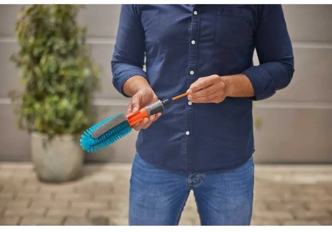 Gardena Cleansystem Wasset Fiets - 3 Stuks - Grijs/Oranje/Turquoise