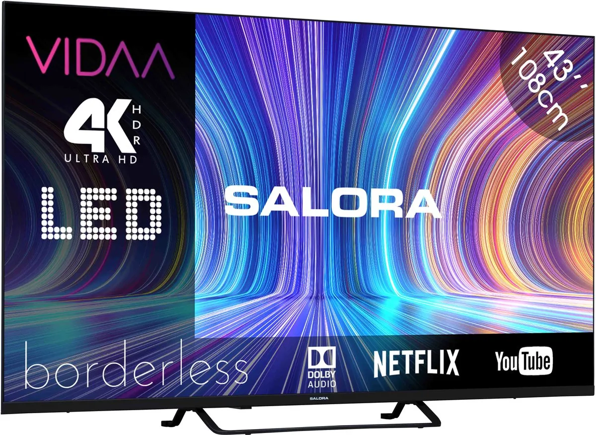 Salora 43UV210 4K Smart TV 109cm - Zwart