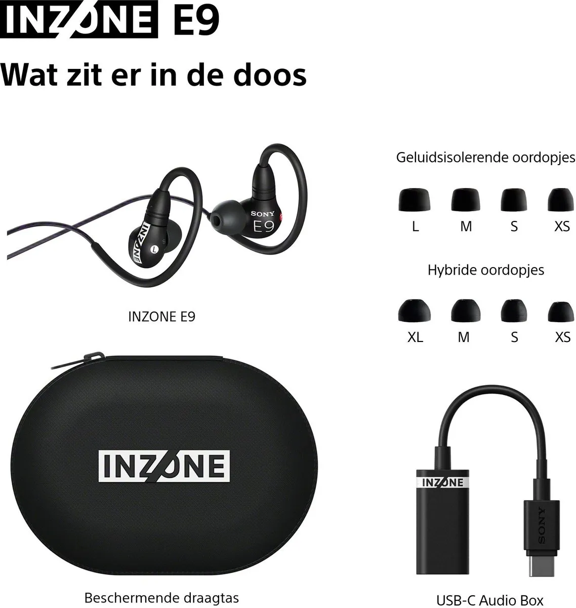 Sony INZONE E9 In-ear Gaming Oordopjes - Zwart