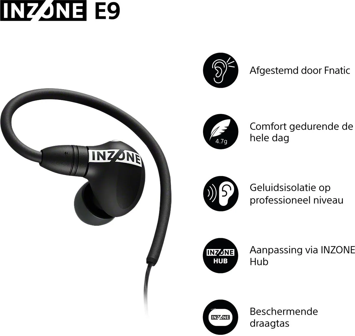 Sony INZONE E9 In-ear Gaming Oordopjes - Zwart
