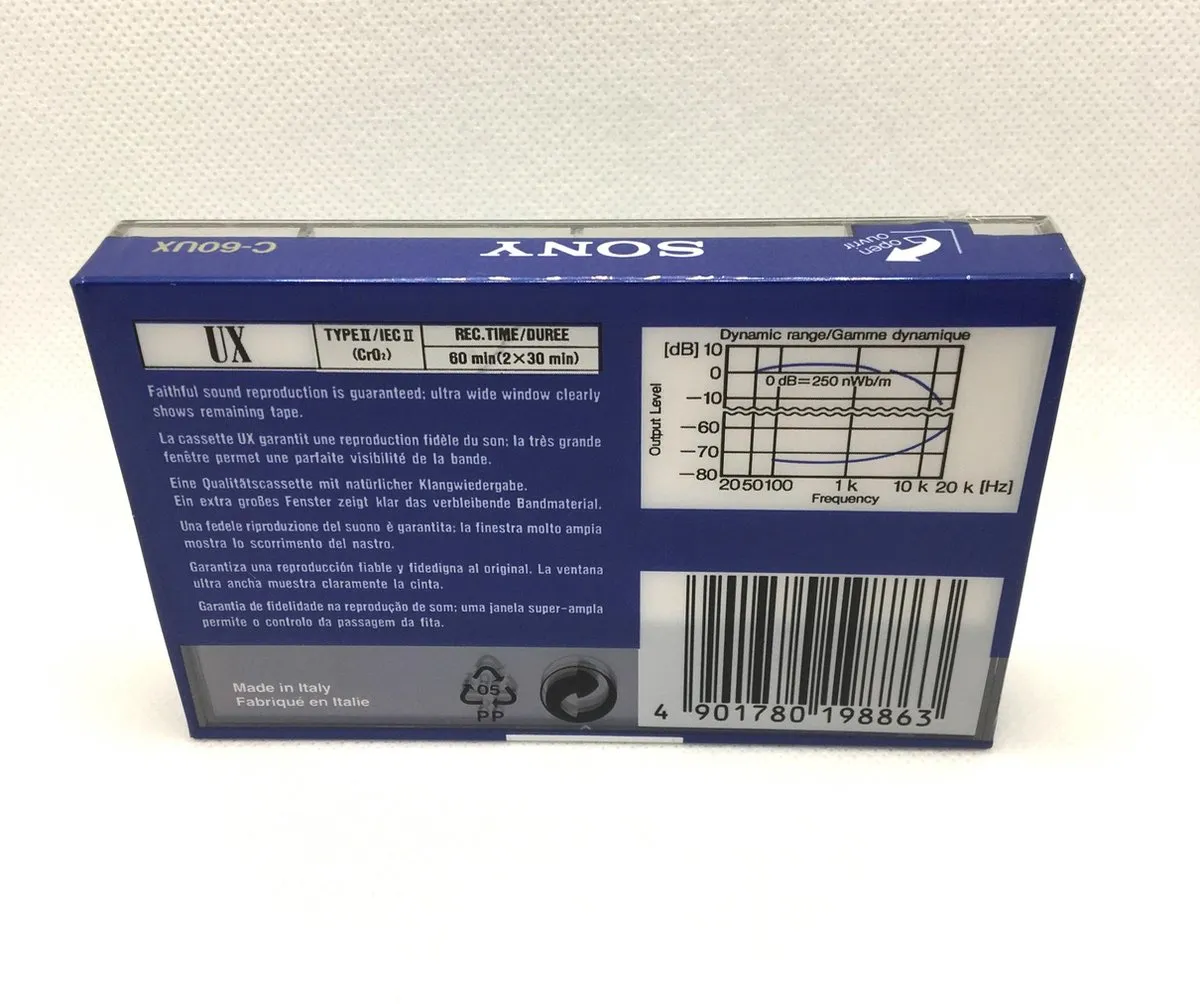 Sony UX-60 Chrome Audio Cassette 1992 - Blauw