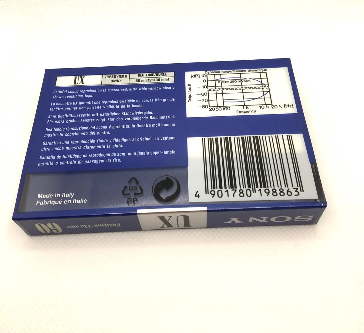 Sony UX-60 Chrome Audio Cassette 1992 - Blauw