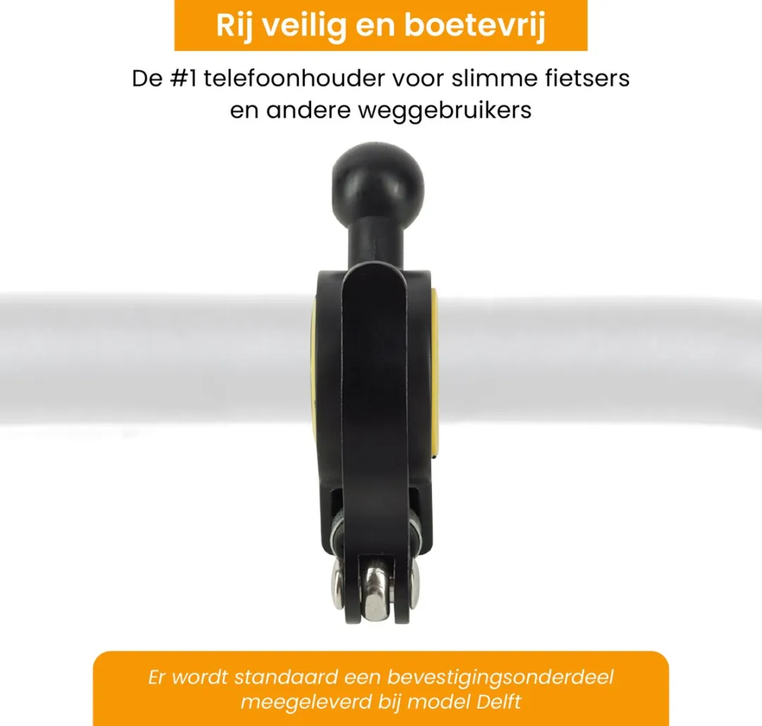 R2B Bevestigingsonderdeel Fietshouder Delft - iPhone 11/12 - 7" - Universeel