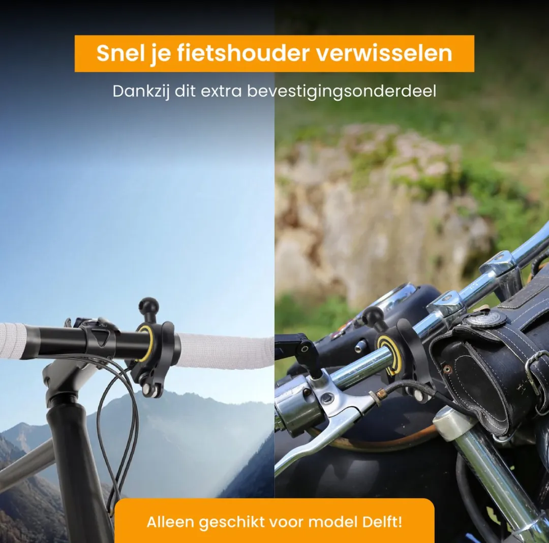 R2B Bevestigingsonderdeel Fietshouder Delft - iPhone 11/12 - 7" - Universeel
