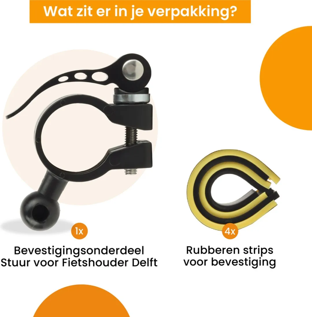 R2B Bevestigingsonderdeel Fietshouder Delft - iPhone 11/12 - 7" - Universeel