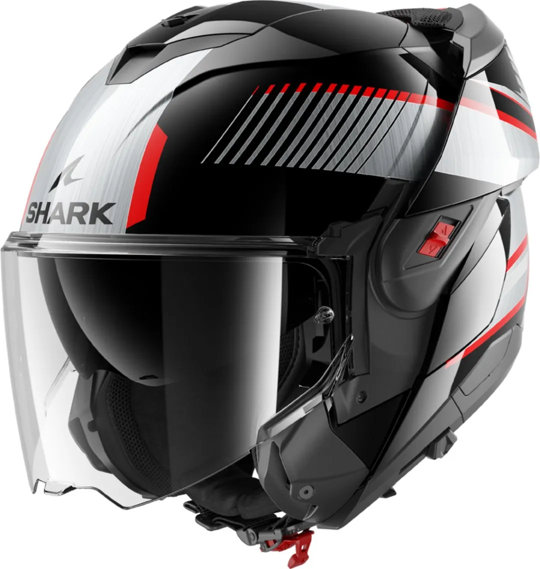 Shark Oxo Systeemhelm - Maat M - Zwart/Rood/Zilver