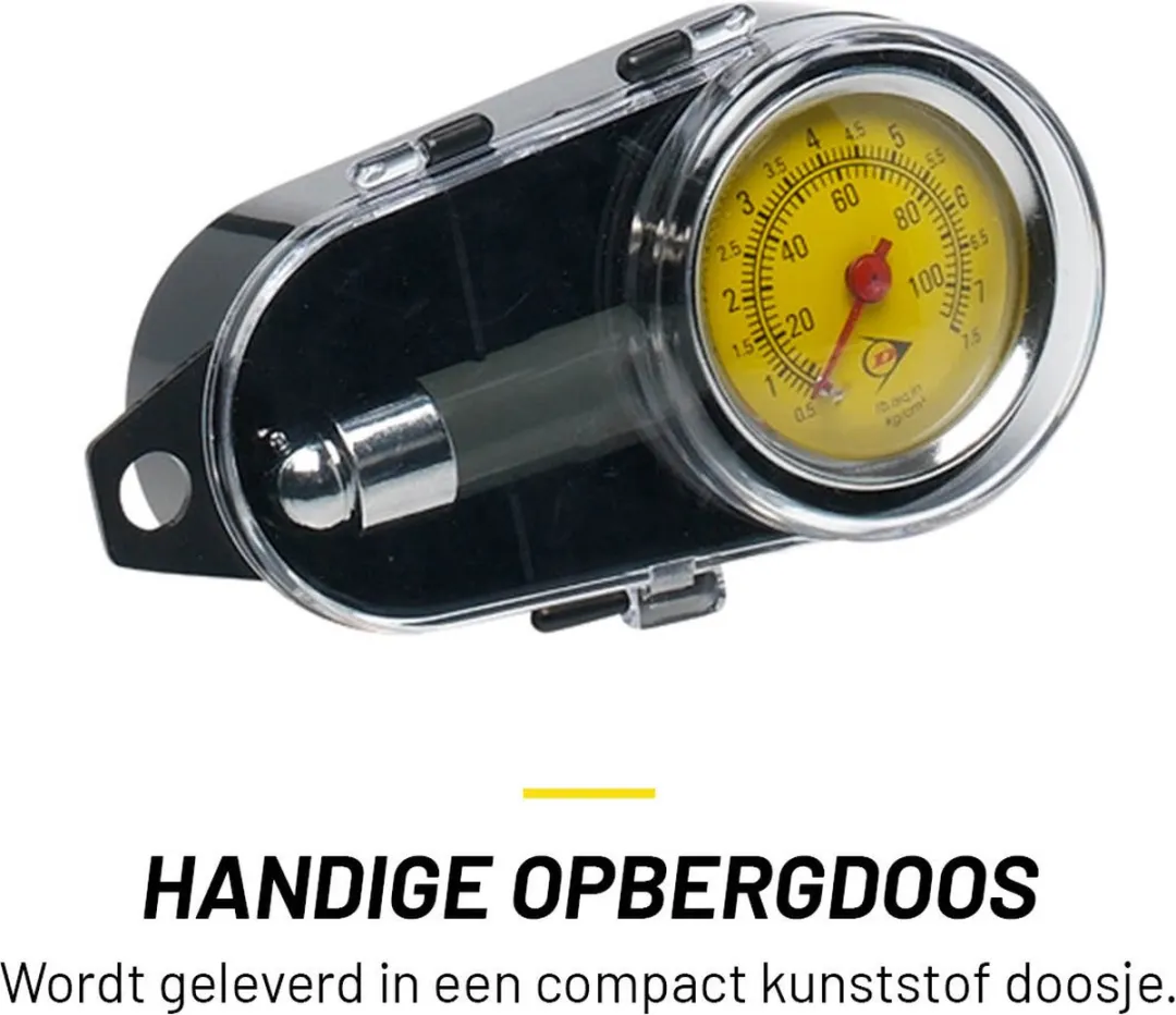 Dunlop Vehicle 871125241771 Bandenspanningsmeter - 0-5 Bar - Zwart