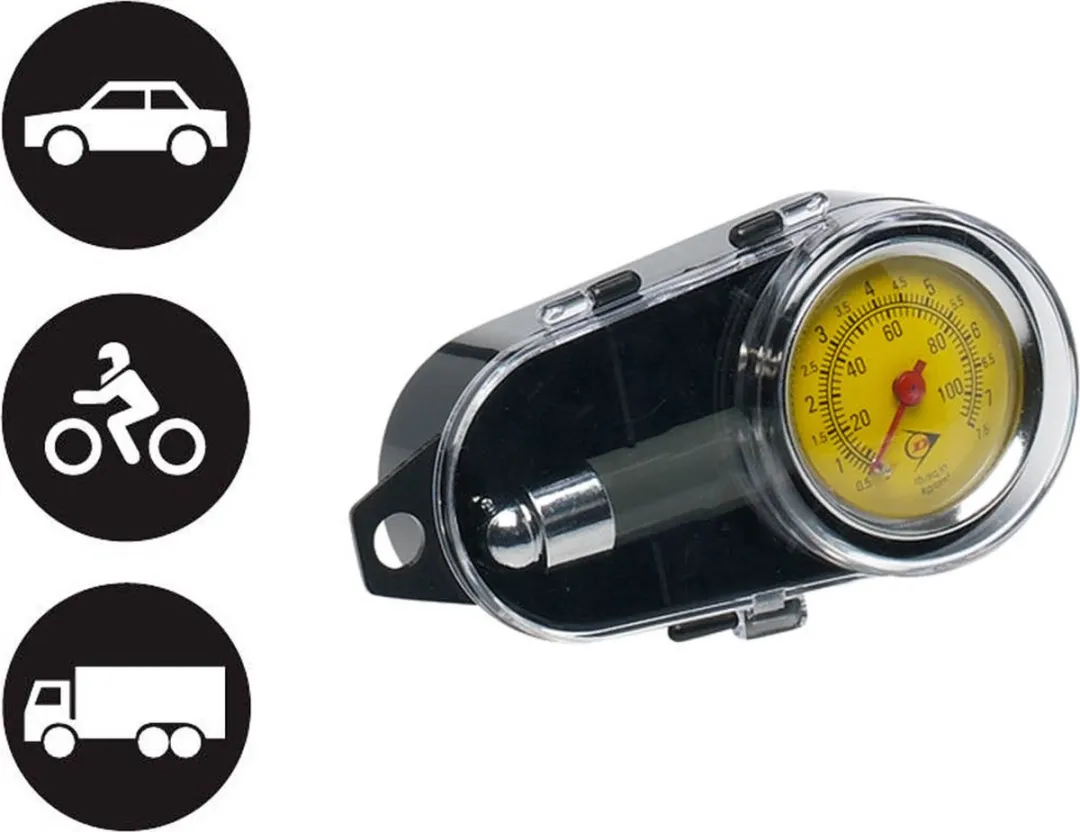 Dunlop Vehicle 871125241771 Bandenspanningsmeter - 0-5 Bar - Zwart
