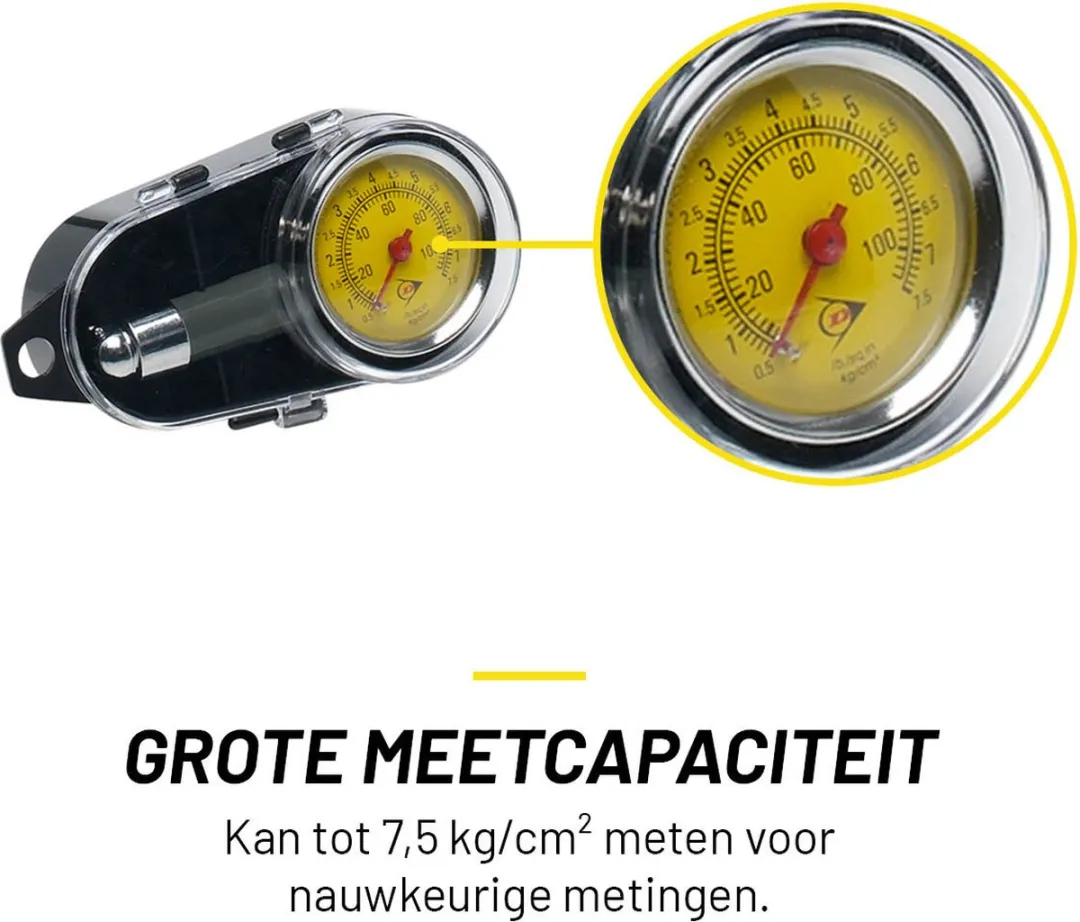 Dunlop Vehicle 871125241771 Bandenspanningsmeter - 0-5 Bar - Zwart