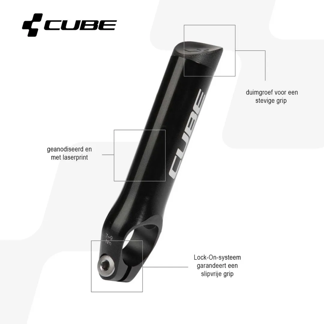 Cube HPA Stuur Koppelingen Bar Ends - Zwart - 22,2 x 119mm