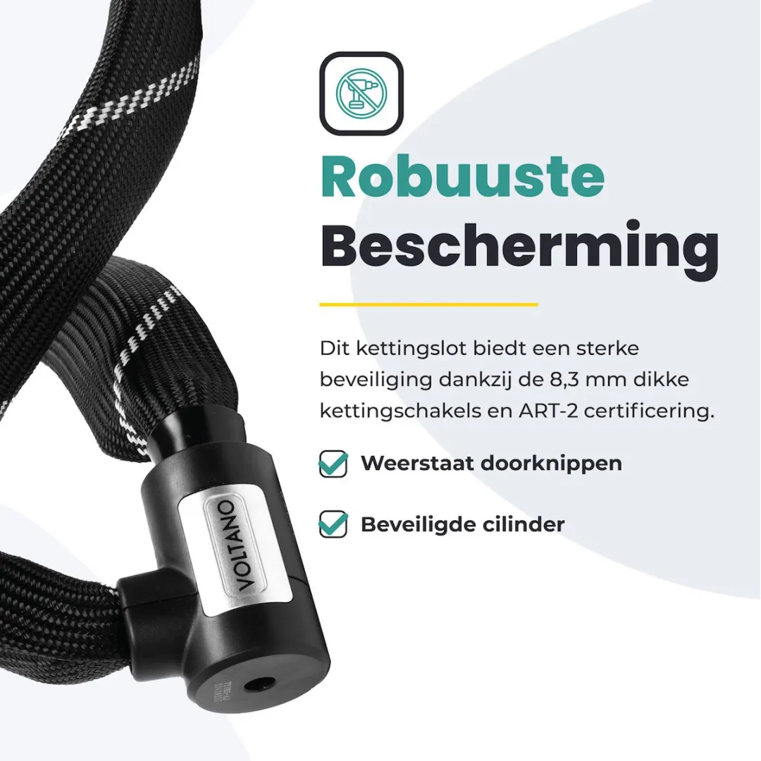 Voltano ART2 Kettingslot 120cm - Zwart