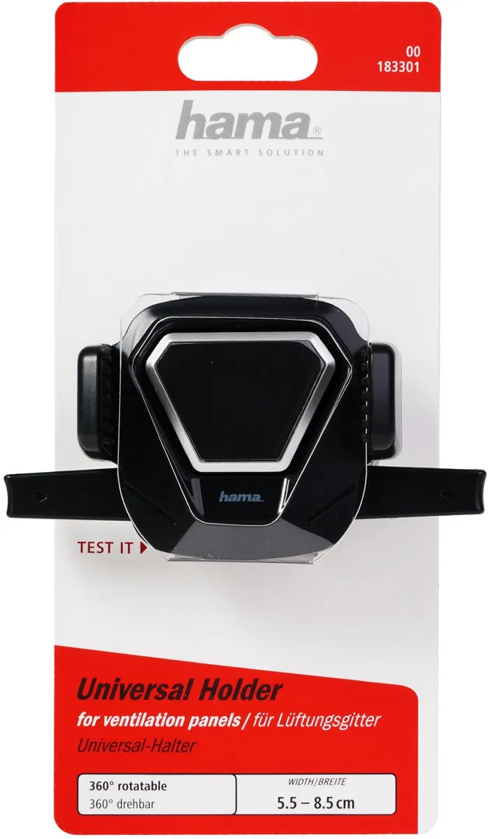 Hama Uni-Smartphonehouder Comfort Vent 00183301 - 5,5-8,5cm - Multicolor - afbeelding 5 van 6