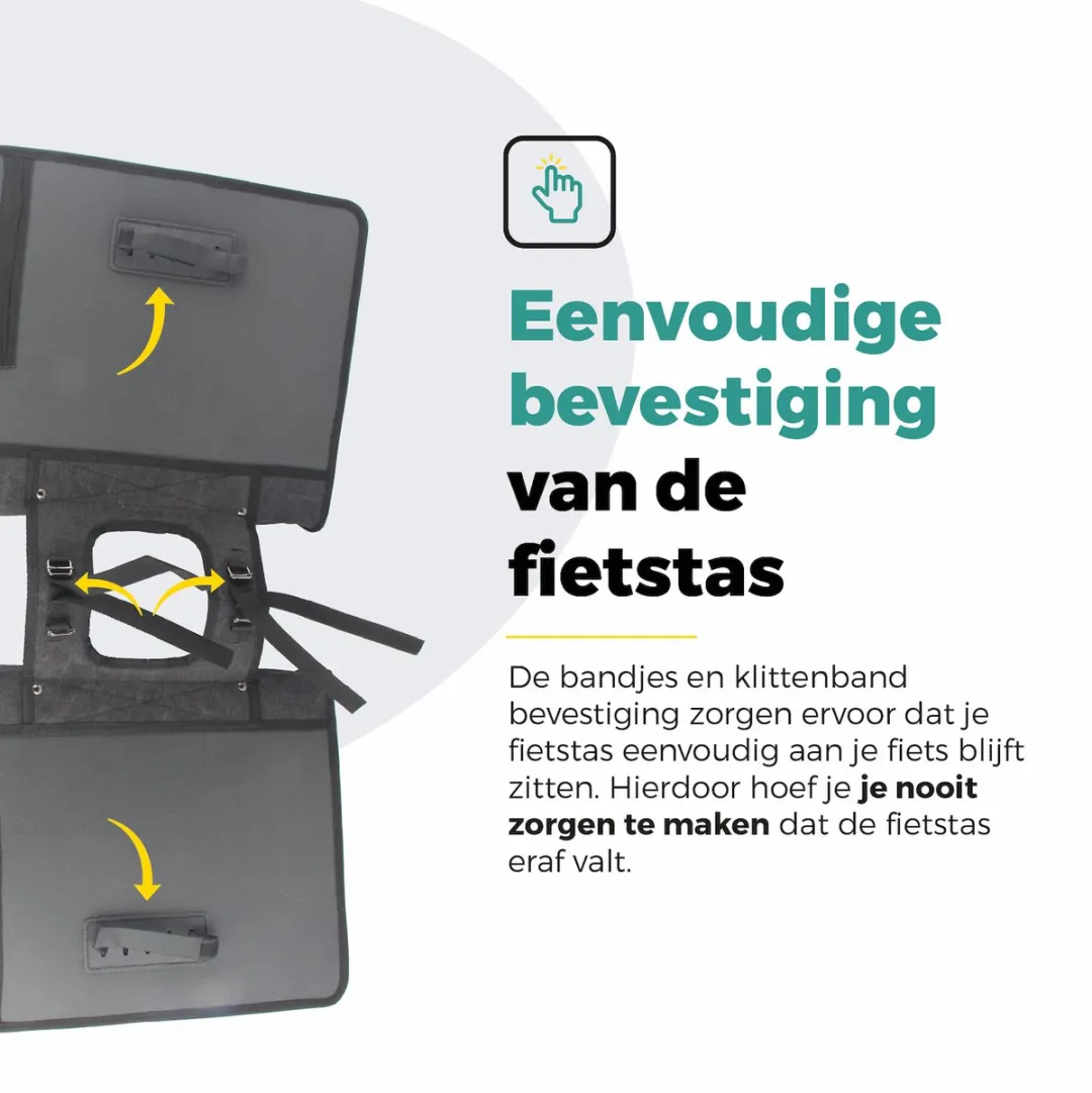 Voltano Canvas Fietstas 70L XXL - Zwart - 100% Waterdicht - afbeelding 6 van 6