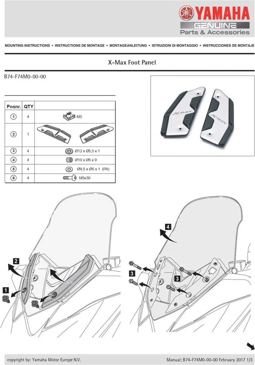 Yamaha 125 X-Max Loopmat