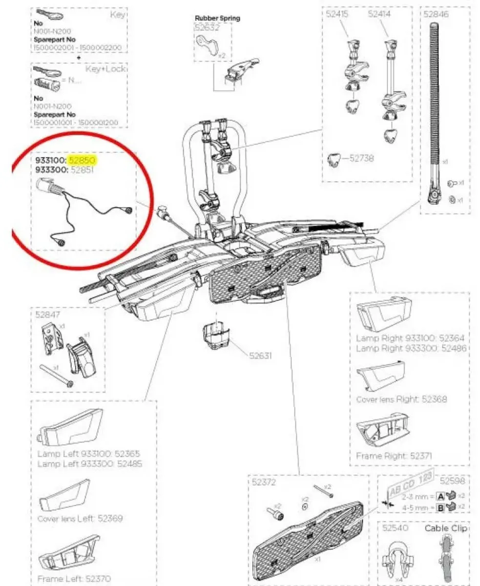 Thule Electric Connector Easyfold 13p 933/934 - Zilver
